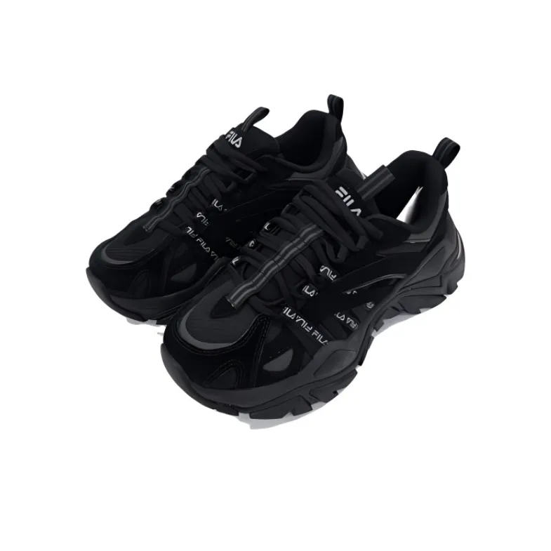 FILA Anti Slip And Wear Resistant Breathable Low Top Casual Running Shoes Unisex Black-2
