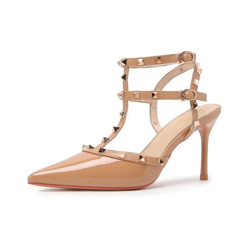 Dunnu Strap Sandals 8.5cm Women's Brick Red-5