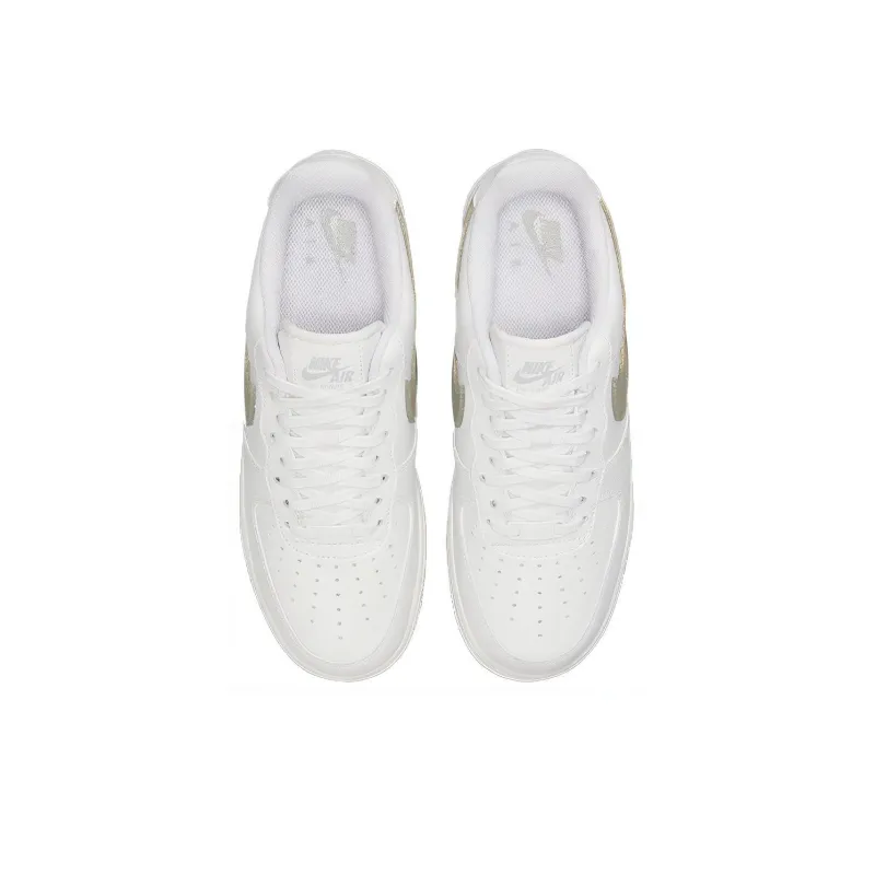Nike Air Force 1 Low White Gold Glitter Swoosh Women's-3