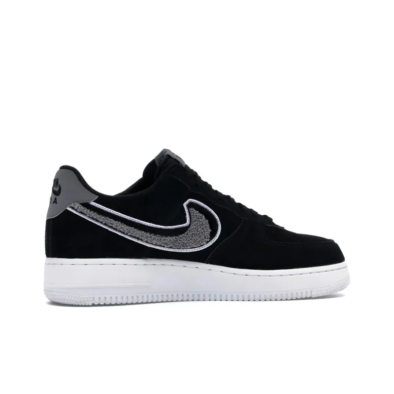 Nike Air Force 1 Low 3D Chenille Swoosh Black Cool Grey-1