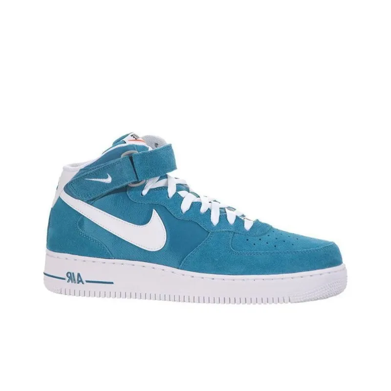 Nike Air Force 1 Skateboard Shoes Men Mid-Top Blue/White-1