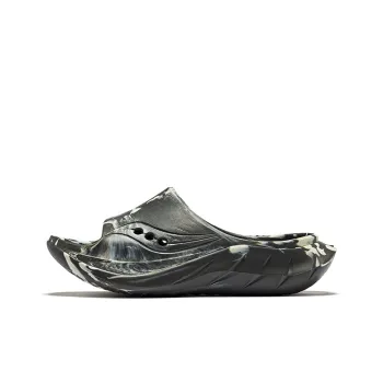Saucony Slip Resistant Abrasion Resistant Slide Slippers Unisex Dark Gray Beige