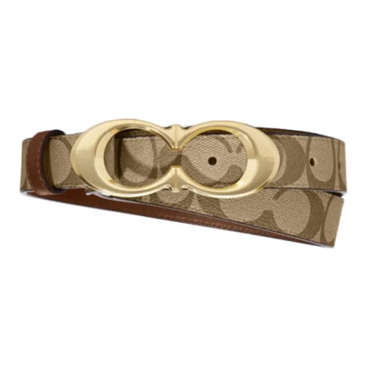 COACH Leather Belts Women's Umber Width 2.5cm-1