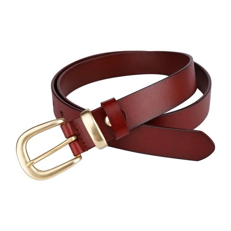 Jaylen Oos Pure Copper Pin Buckle Top Grain Cow Leather Leather Belts Women's-14