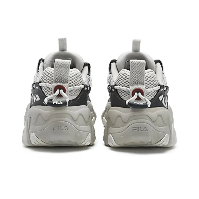 FILA FLUID 5 Cat Paw 5.0 Wear Resistant Low Top Casual Shoes Men's White Gray-2