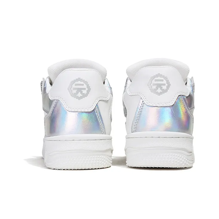 YJ YUAN 2.0 Laser Collection Wear Resistant Low Top Skateboard Shoes Unisex White-4