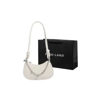 PINK·LAND PU Shoulder Bag Regular Women's White/Silver/Black/Pink