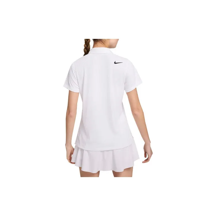 Nike Women's Dri FIT ADV Short Sleeve Golf Polo Shirt Women's White-1
