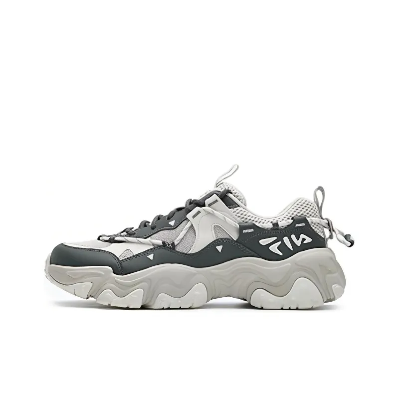 FILA FLUID 5 Cat Paw 5.0 Wear Resistant Low Top Casual Shoes Men's White Gray-0
