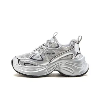 AGSDON Low Top Chunky Sneakers Women's Silver