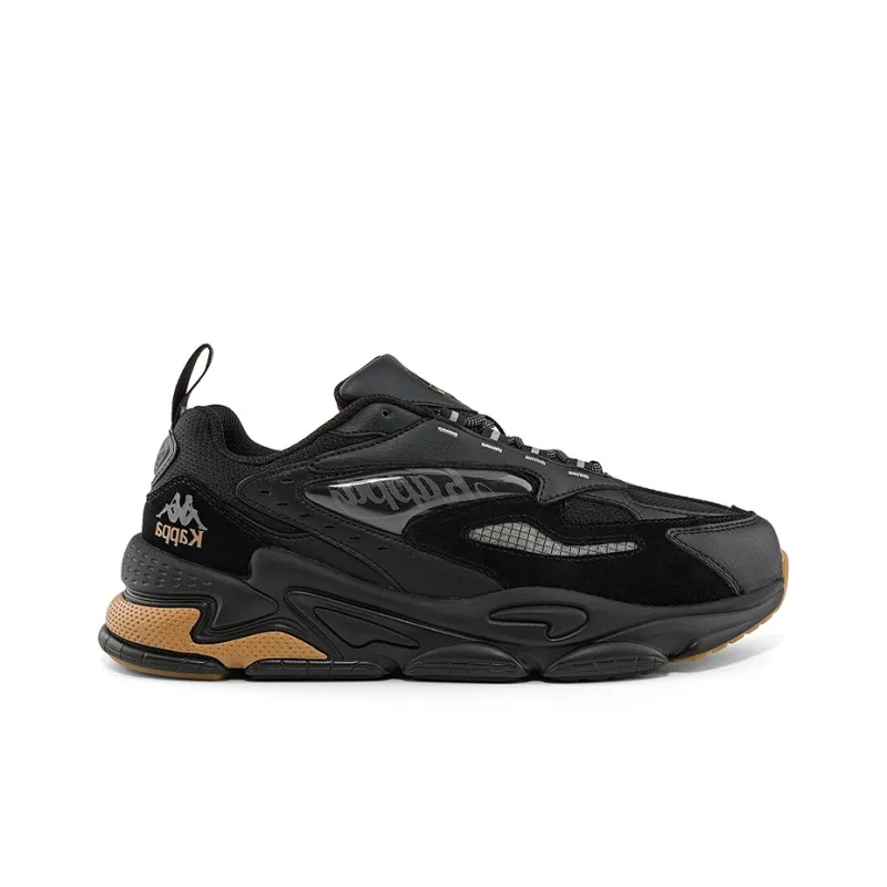 Kappa Cushioning Anti Slip And Wear Resistant Low Top Chunky Sneakers Unisex Black-1