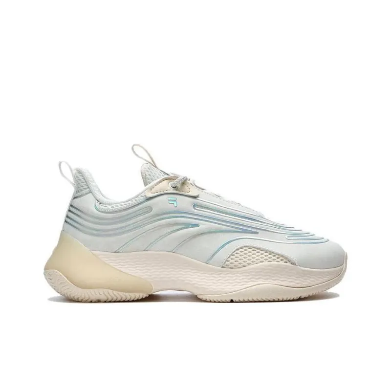 FILA FUSION Ray 2 Cushioning Anti Slip And Wear Resistant Lightweight Rebound Low Top Casual Shoes Women's White Umber-1