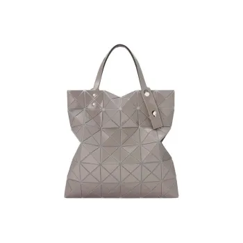 ISSEY MIYAKE Lucent Gloss Polyvinyl Chloride Blended With Polyester One Shoulder Handbags Women's Light Gray