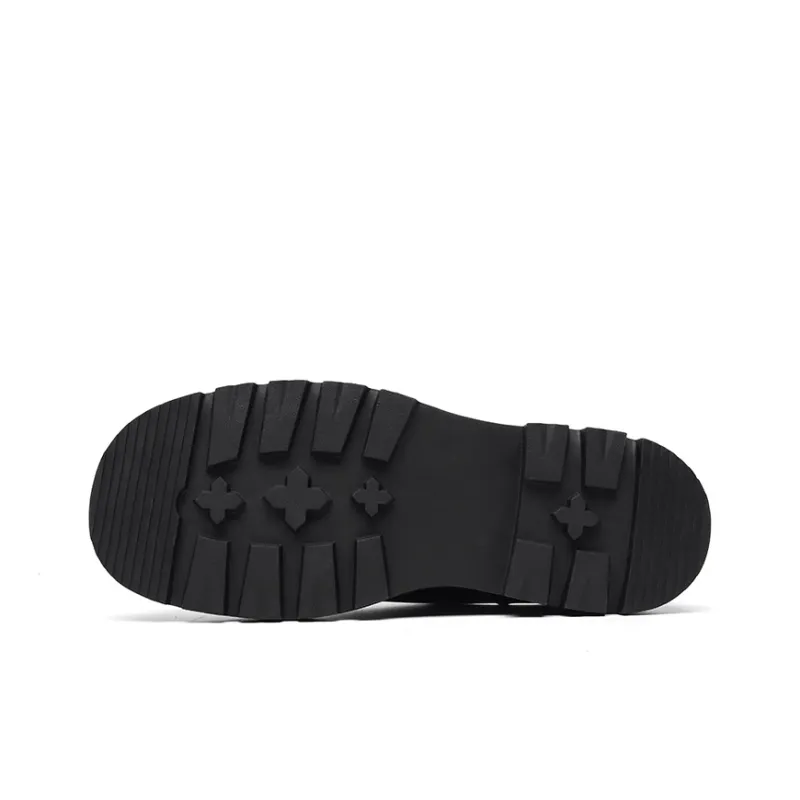 Xiwencha Closed Toe Slippers 3cm Men's Black-4