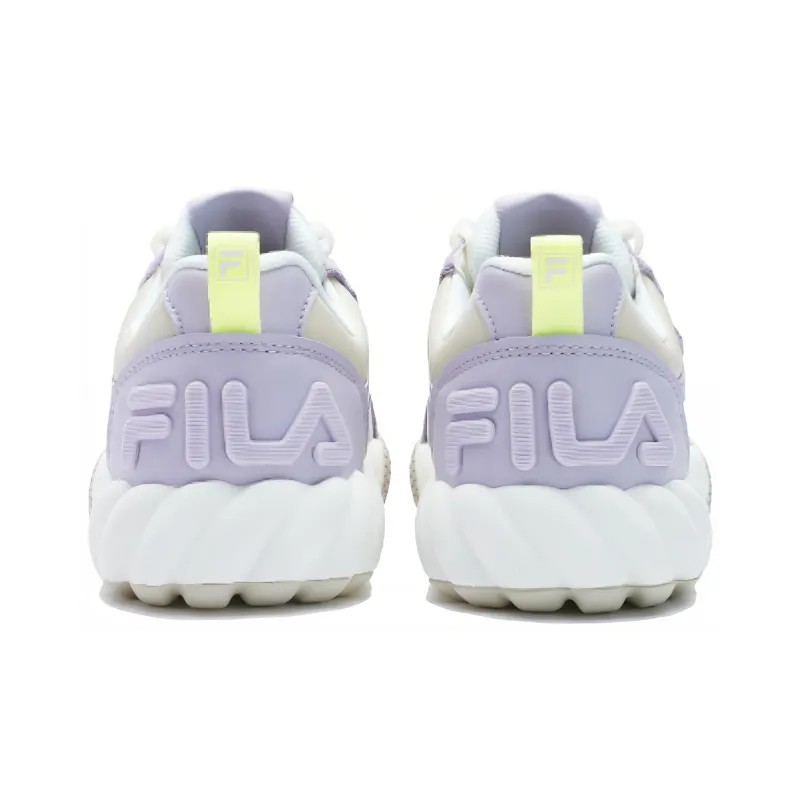 FILA CAMPO Cushioning Wear Resistant Low Top Skateboard Shoes Women's White Purple-3