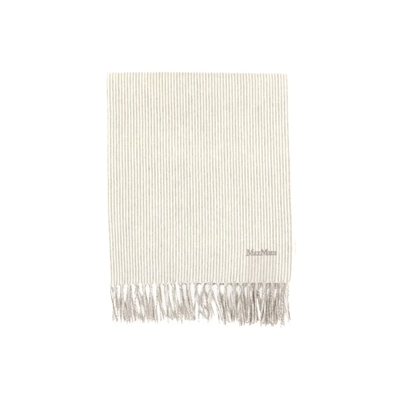 MaxMara Logo Embroidered Striped Scarf-0
