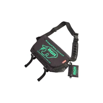 Rough Enough Nylon Fabric Shoulder Bag Crossbody Bag Messenger Bag Regular Unisex Black
