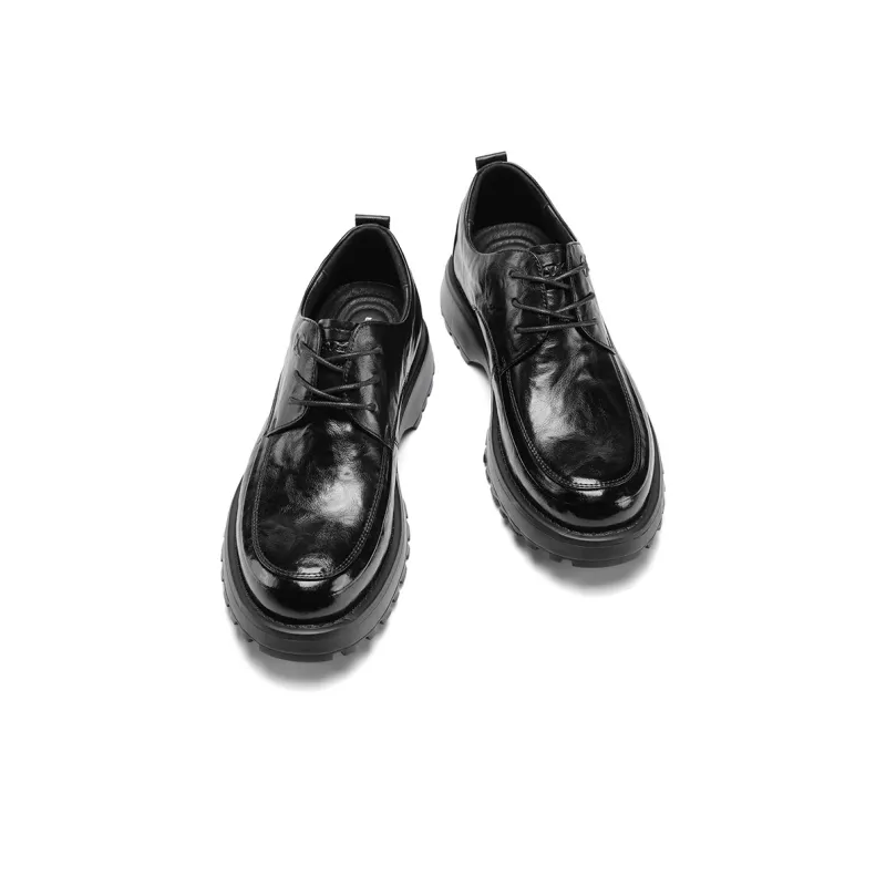G.N.SHIJIA Men's Casual Shoes Men Low Top Black/Brown-4
