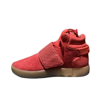 Adidas Tubular Invader Strap Lightweight Wear-Resistant And Slip-Resistant High-Top Skateboard Shoes Unisex Red