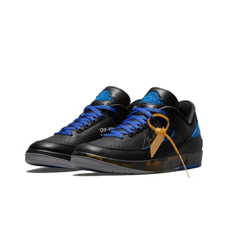 OFF WHITE X Jordan Air Jordan 2 Retro Low Black And Varsity Royal-2