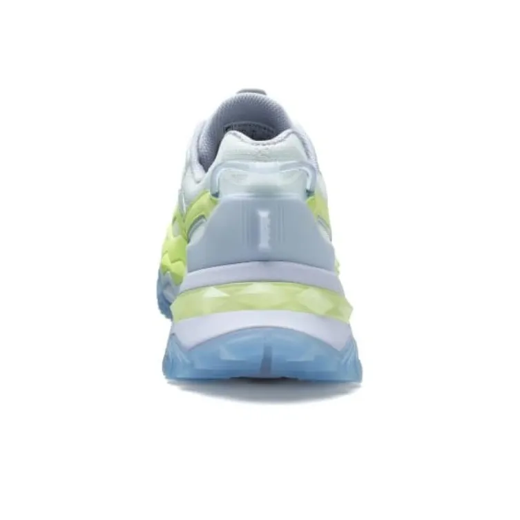 FILA FUSION BIANCO Cushioned Slip Resistant Lightweight Low Top Long Distance Running Running Shoes Women's Blue Green-3