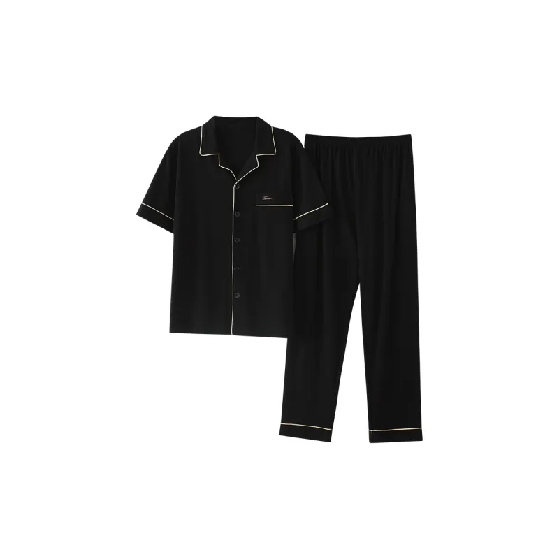 Mulong Family Pajama Set Men's Black-0