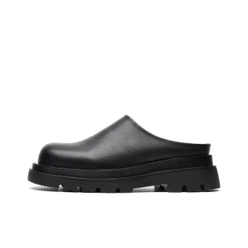 Xiwencha Closed Toe Slippers 3cm Men's Black