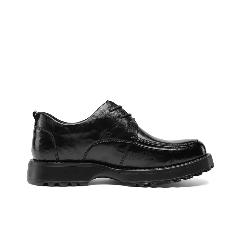 G.N.SHIJIA Men's Casual Shoes Men Low Top Black/Brown-2
