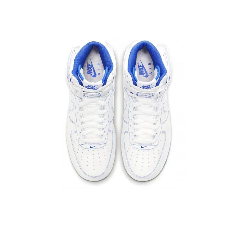 Nike Air Force 1 High White Royal Blue Contrast Stitch-3