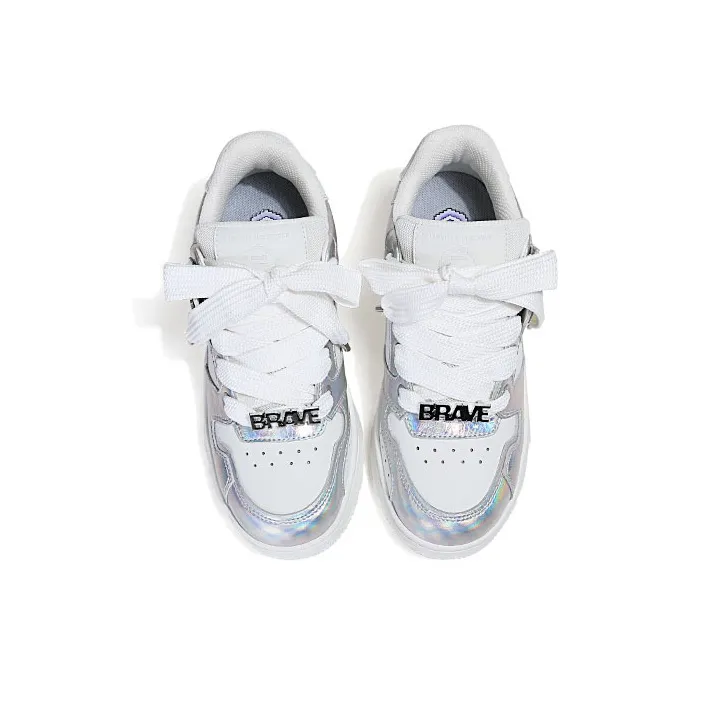 YJ YUAN 2.0 Laser Collection Wear Resistant Low Top Skateboard Shoes Unisex White-3