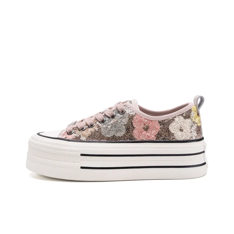 D FUSE SCANDINAVIA White Sneakers Flat Shoes Low Top Skateboard Shoes Women's-12