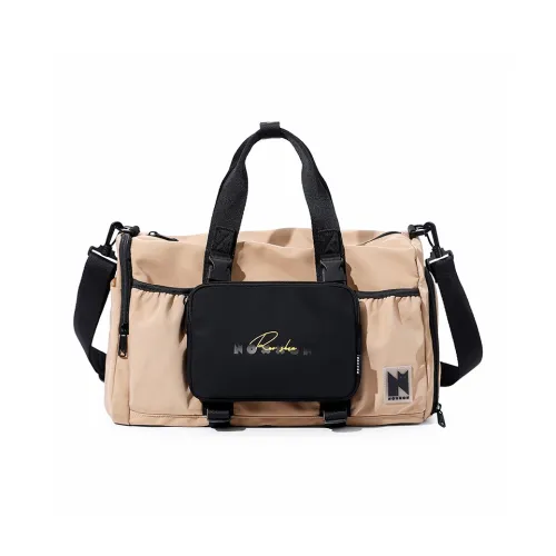 NOXXON Nylon Fabric Luggage Bag Handbag Gym Bag Large Size Unisex Khaki/Nude Pink
