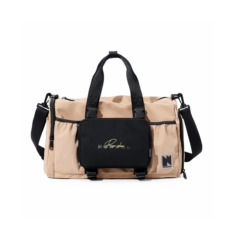 NOXXON Nylon Fabric Luggage Bag Handbag Gym Bag Large Size Unisex Khaki/Nude Pink-0