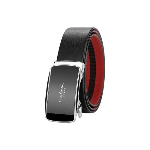 PIERRE CARDIN Top Grain Cow Leather Belt Men's Black 3.5cm