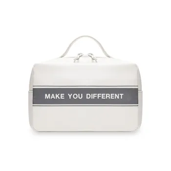 MYD Polyester Toiletry Bag, Makeup Bag Regular Unisex White