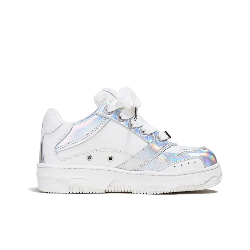 YJ YUAN 2.0 Laser Collection Wear Resistant Low Top Skateboard Shoes Unisex White-1