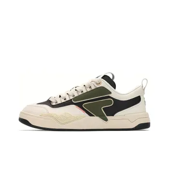 FILA FUSION Nollie Impact Resistant Quick Drying Wear Resistant Low Top Skateboard Shoes Men's White