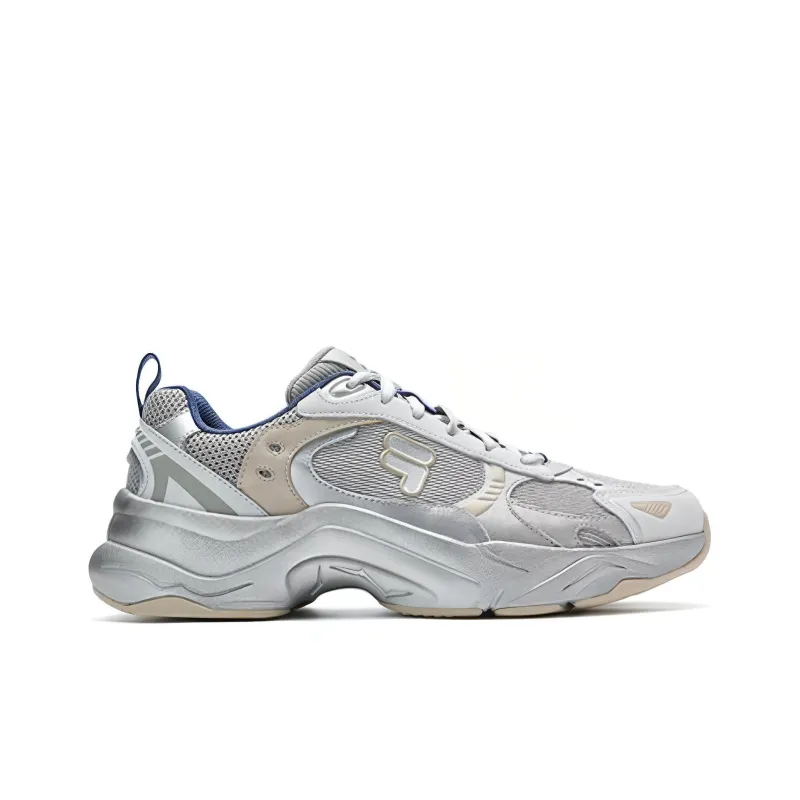 FILA FUSION Unique Y2K Vintage Running Shoes Wear Resistant Low Top Chunky Sneakers Men's Silver Gray-1