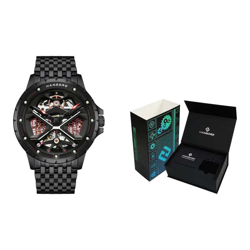 HANBORO HANBORO Collection Automatic Mechanical Movement Watch Men's Watches Cut-Out Dial HBR909.2-HH-1