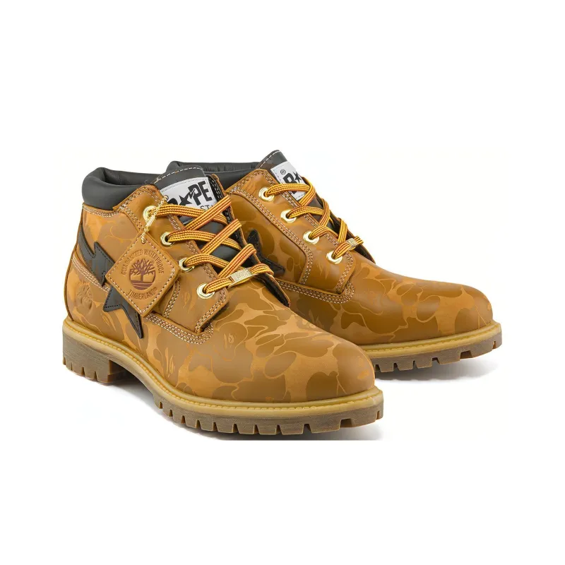 Timberland X Bape Nelson Premium Waterproof Chukka Boots 'Wheat And Chocolate'-2