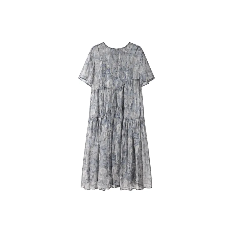 THE SEA LIFE Short Sleeved Dress Women's Mist Blue-1