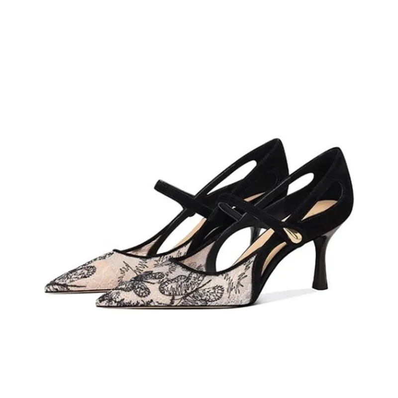 JESSICA SOPHIA One Strap Sandals 7cm Women's Black-2
