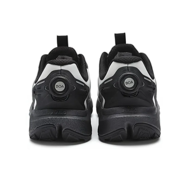 FILA BOA WOLF Slip Resistant Low Top Casual Running Shoes Men's Black White-3