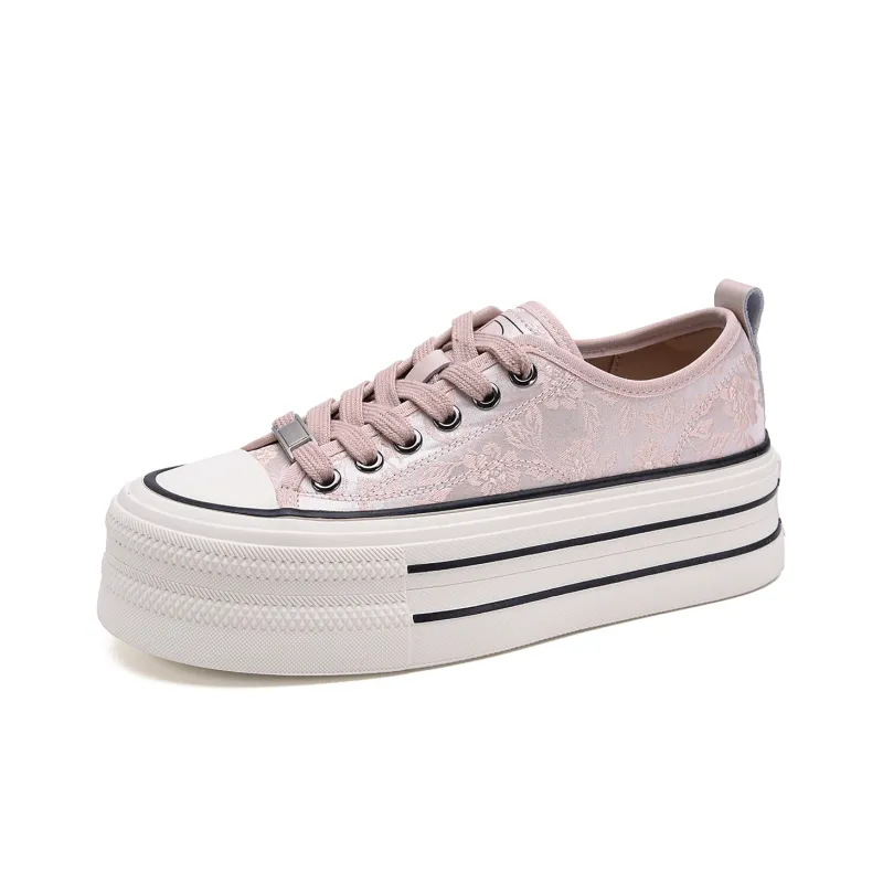 D FUSE SCANDINAVIA White Sneakers Flat Shoes Low Top Skateboard Shoes Women's-7