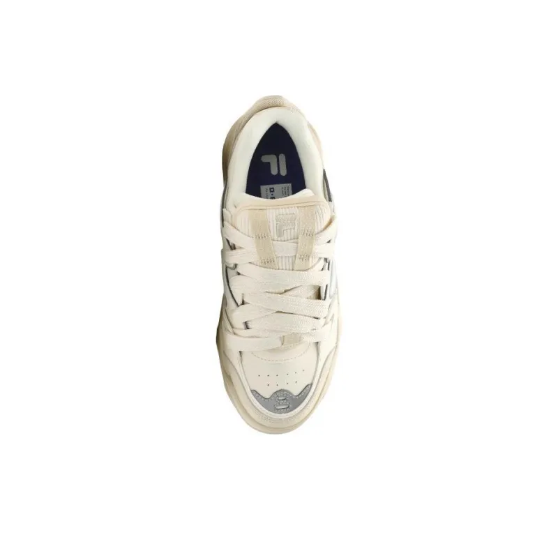 FILA FUSION KICK Wave Bottom Sneakers Cushioning, Wear Resistant Low Top Skateboard Shoes Women's White-3