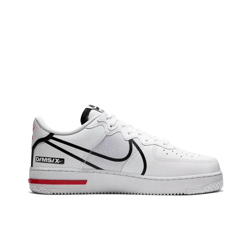 Nike Air Force 1 React White Black Red-1