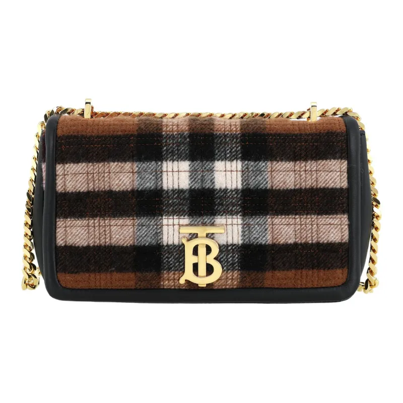 Burberry Lola Bag Cashmere And Sheepskin Blend Shoulder Bag, Crossbody Bag Women's Tan-2