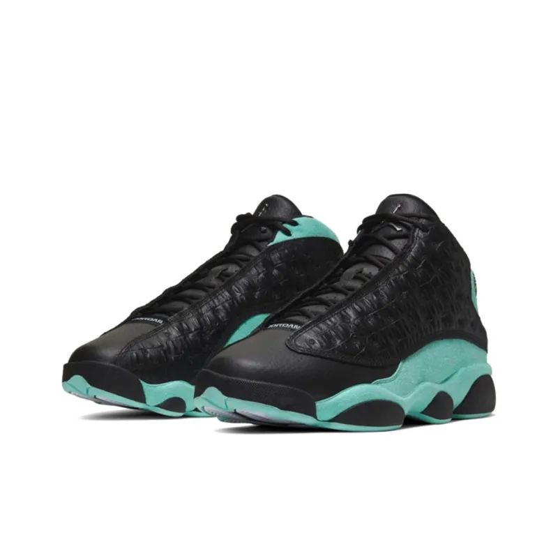 Jordan 13 Retro Black Island Green-2
