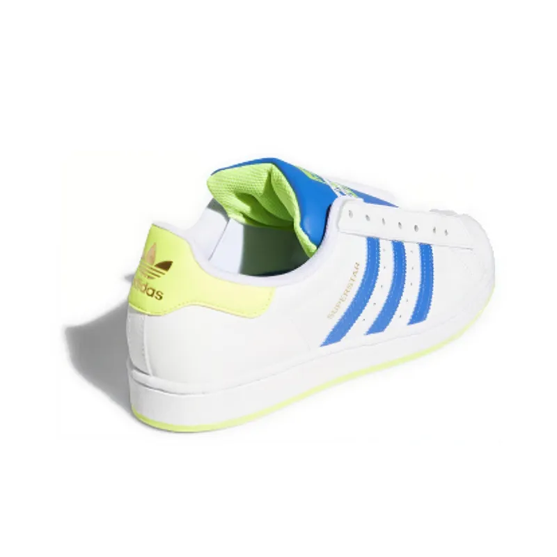 Adidas Superstar Laceless White Blue Solar Yellow-2