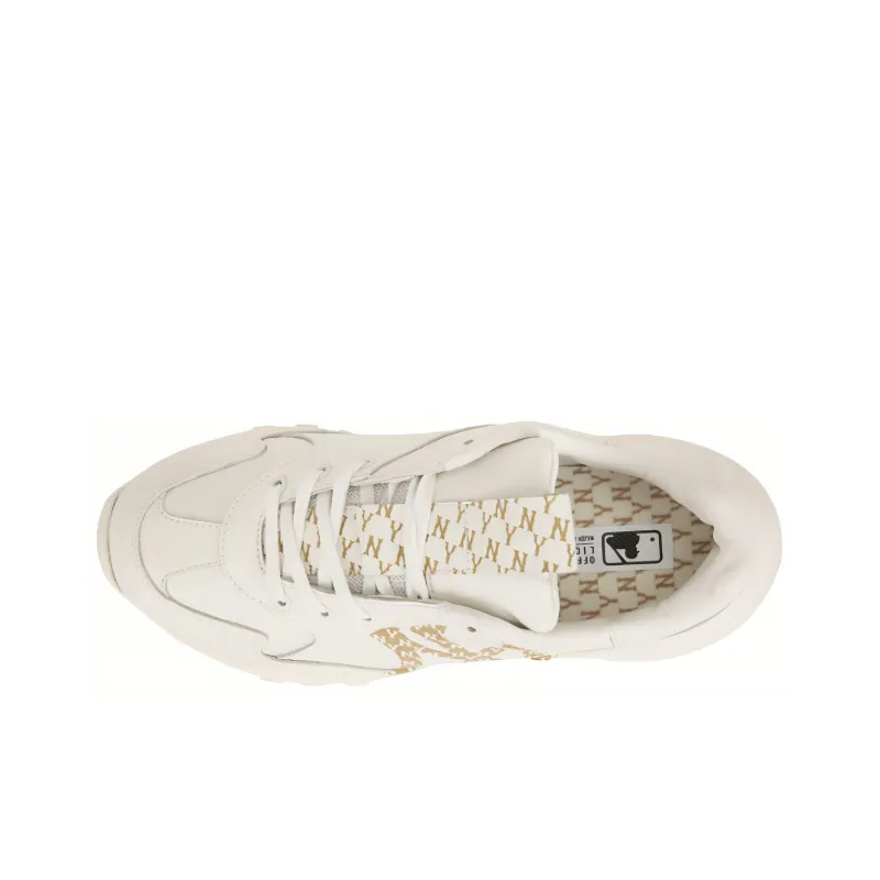 MLB Big Ball Chunky Monogram Lt Low Top Chunky Sneakers Unisex White Gold-3